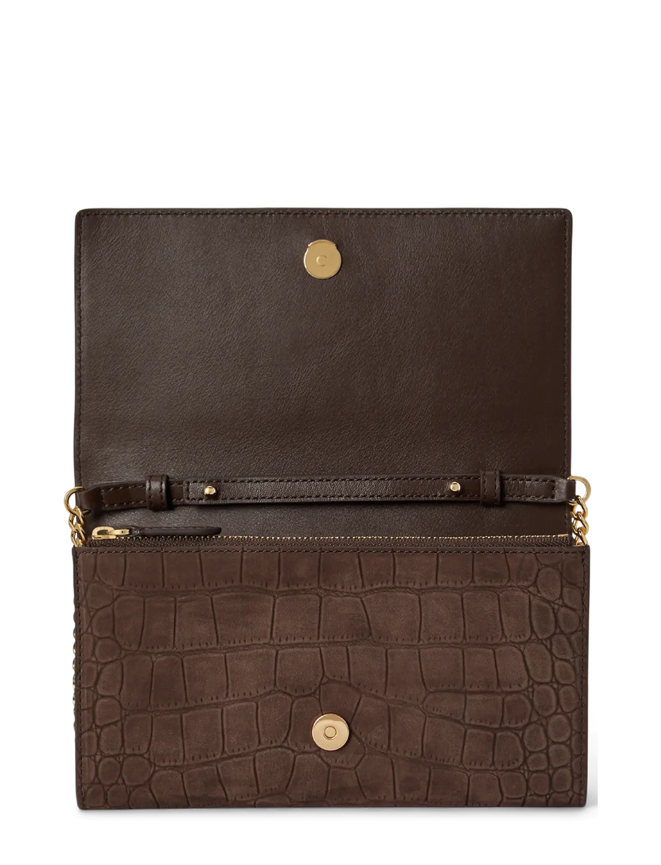 Lauren Ralph Lauren - Croc-Embossed Medium Adair II Crossbody - chestnut brown - 2