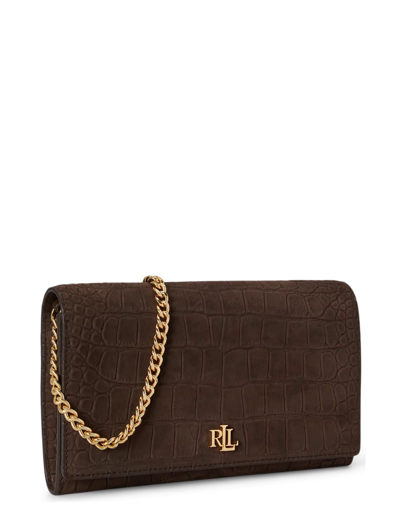 Lauren Ralph Lauren - Croc-Embossed Medium Adair II Crossbody - chestnut brown - 3