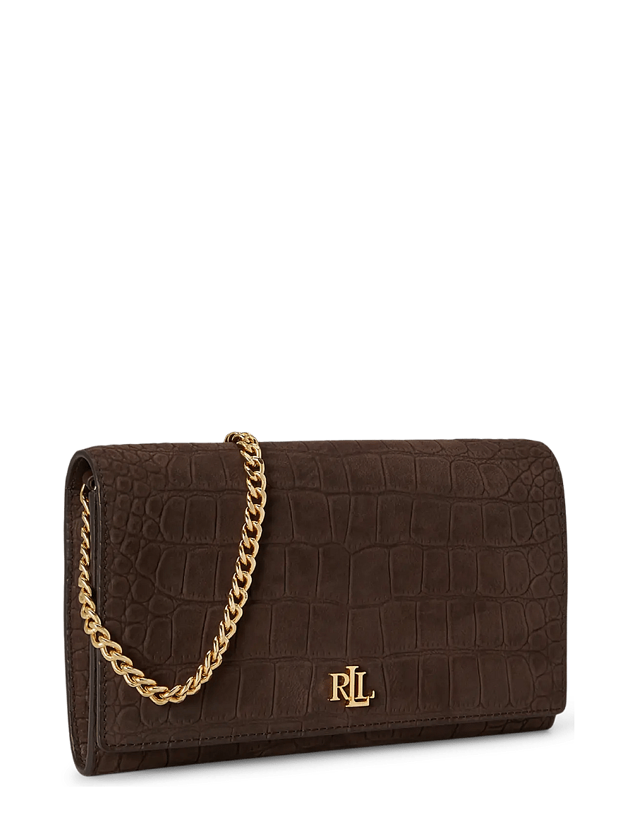 Lauren Ralph Lauren - Croc-Embossed Medium Adair II Crossbody - chestnut brown - 3