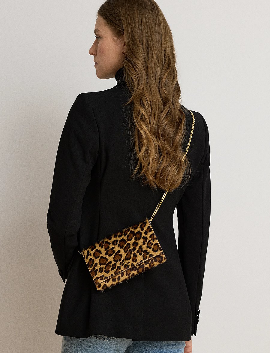 Lauren Ralph Lauren - Print Haircalf Medium Adair II Crossbody - modern leopard/ch - 4