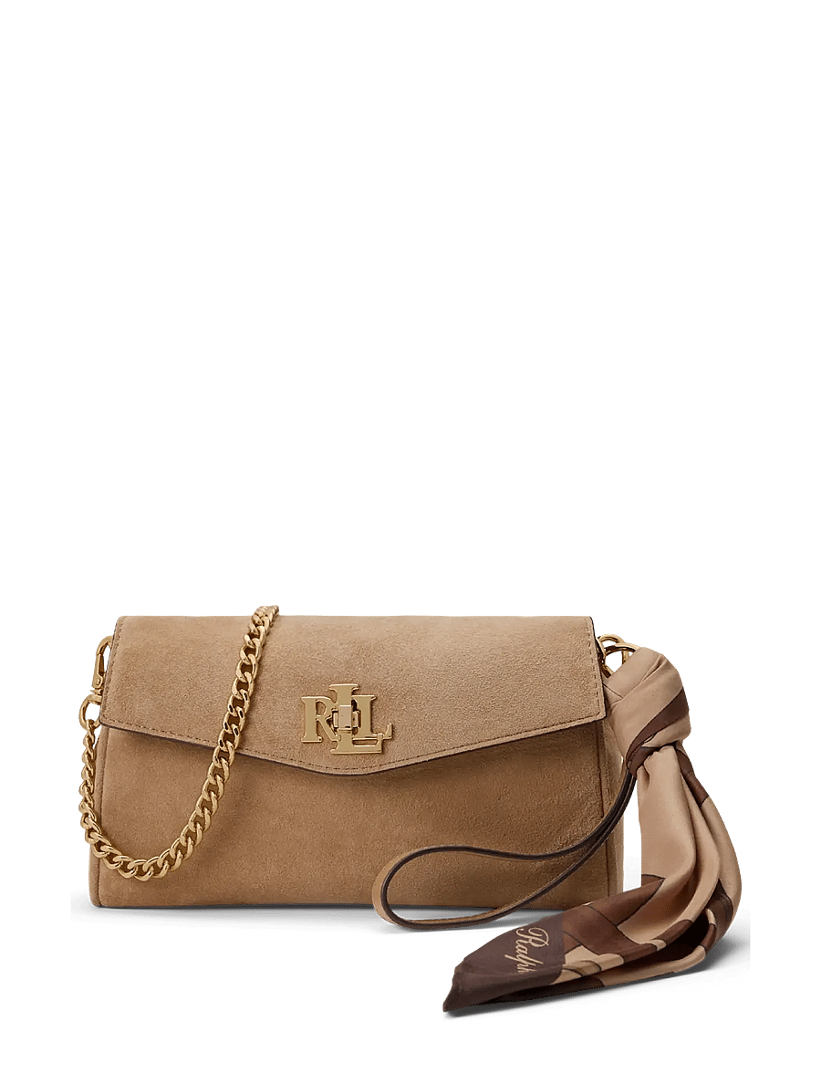 Lauren Ralph Lauren - Scarf-Trim Turn-Lock Wristlet Crossbody - camel/urban bltng - 0