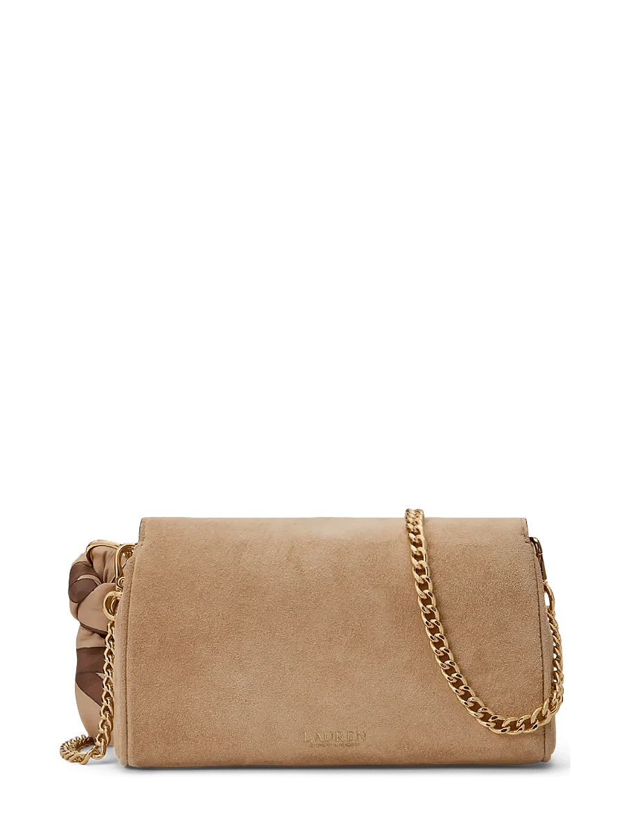 Lauren Ralph Lauren - Scarf-Trim Turn-Lock Wristlet Crossbody - camel/urban bltng - 1
