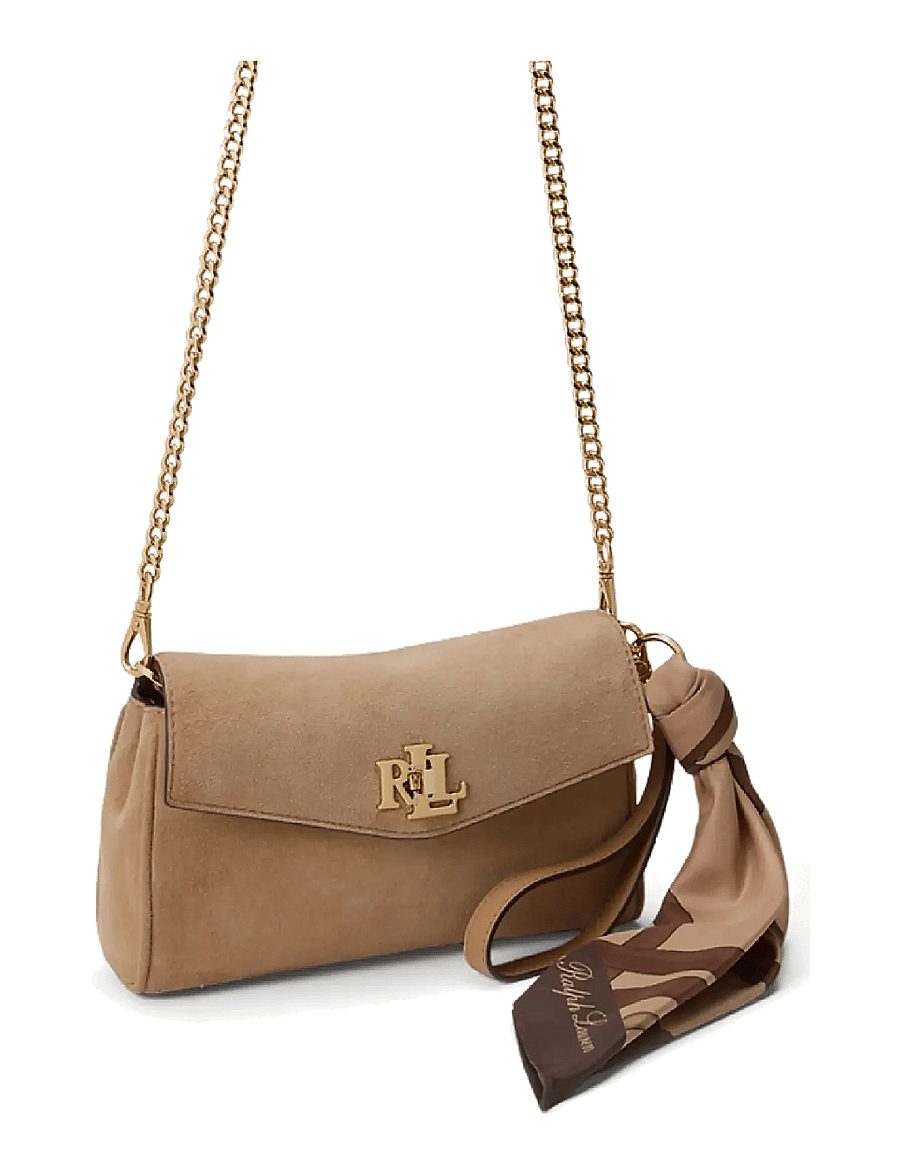 Lauren Ralph Lauren - Scarf-Trim Turn-Lock Wristlet Crossbody - camel/urban bltng - 2