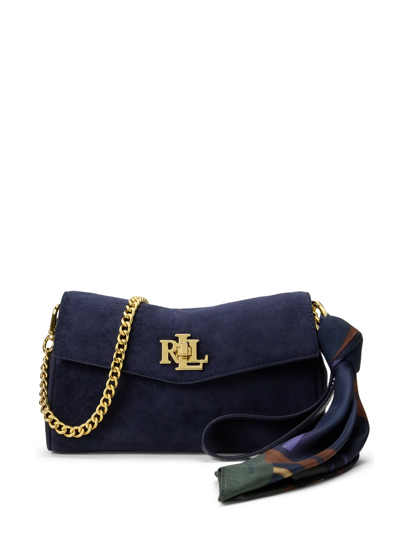 Lauren Ralph Lauren Scarf-Trim Turn-Lock Wristlet Crossbody - Portemonnaies & Kartenetuis - LRN NVY/URBAN BLT / navy
