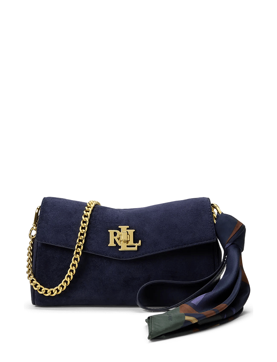 Lauren Ralph Lauren - Scarf-Trim Turn-Lock Wristlet Crossbody - lrn nvy/urban blt - 0