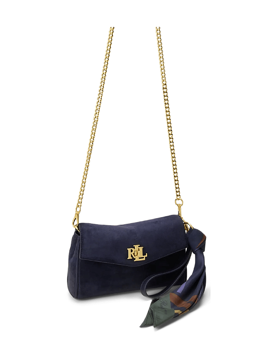Lauren Ralph Lauren - Scarf-Trim Turn-Lock Wristlet Crossbody - lrn nvy/urban blt - 2