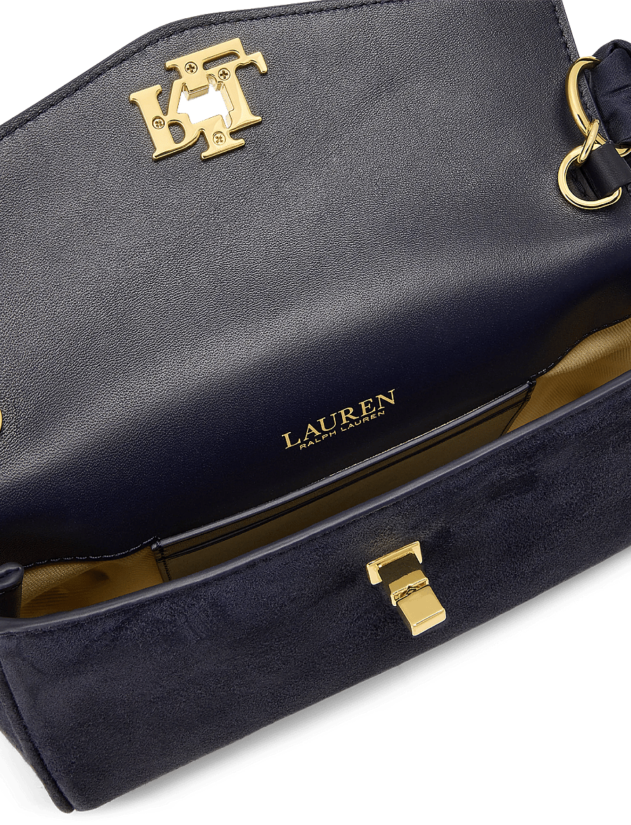 Lauren Ralph Lauren - Scarf-Trim Turn-Lock Wristlet Crossbody - lrn nvy/urban blt - 4