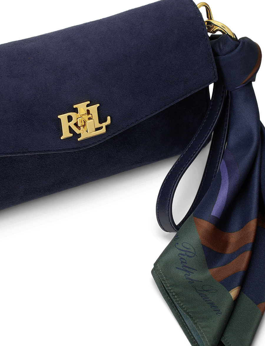 Lauren Ralph Lauren - Scarf-Trim Turn-Lock Wristlet Crossbody - lrn nvy/urban blt - 5
