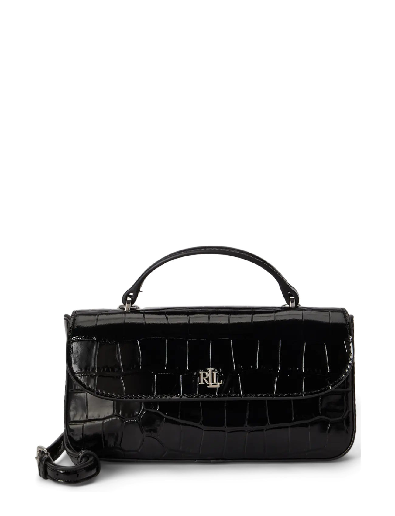 Lauren Ralph Lauren Croc-Embossed Marcy Crossbody Wallet - Väskor - BLACK / black