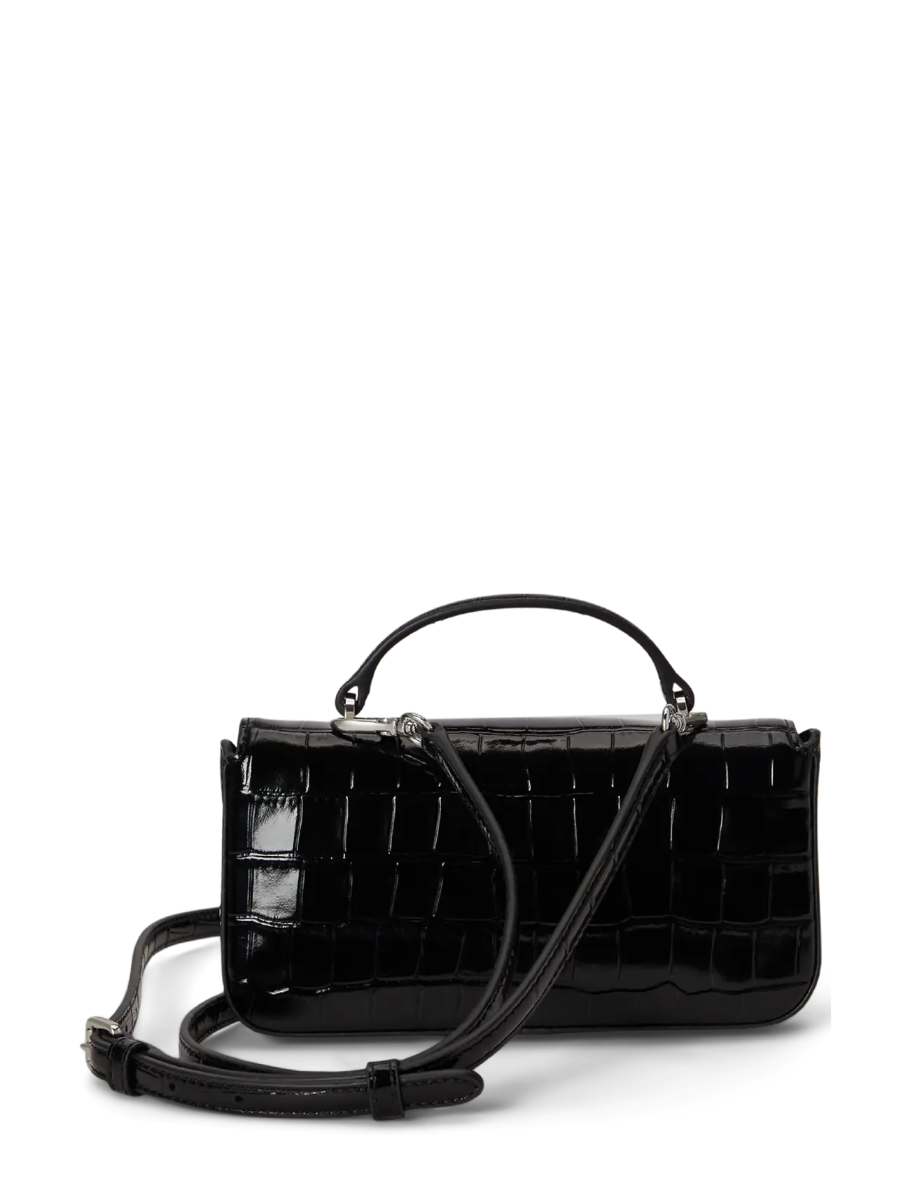 Lauren Ralph Lauren - Croc-Embossed Marcy Crossbody Wallet - black - 1