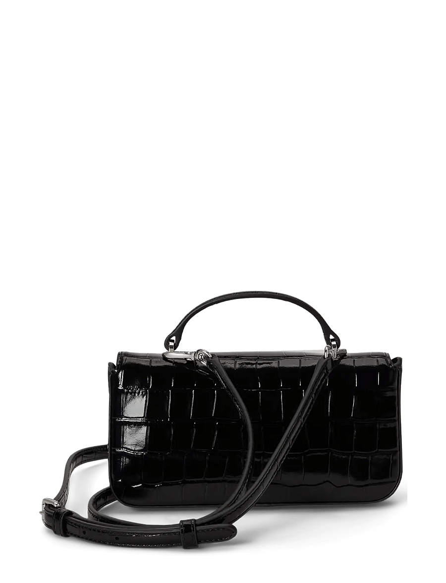Lauren Ralph Lauren - Croc-Embossed Marcy Crossbody Wallet - black - 1