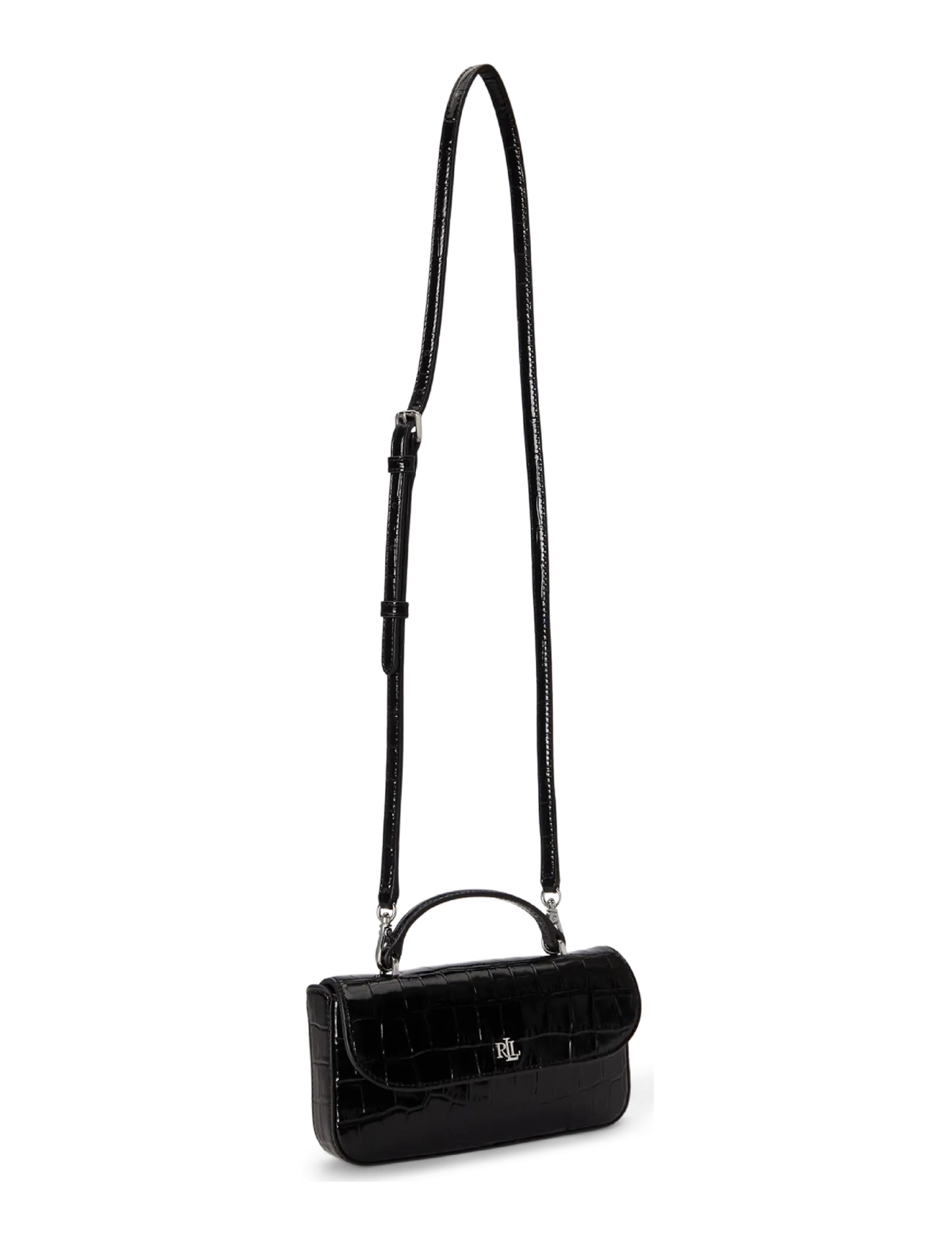 Lauren Ralph Lauren - Croc-Embossed Marcy Crossbody Wallet - black - 3
