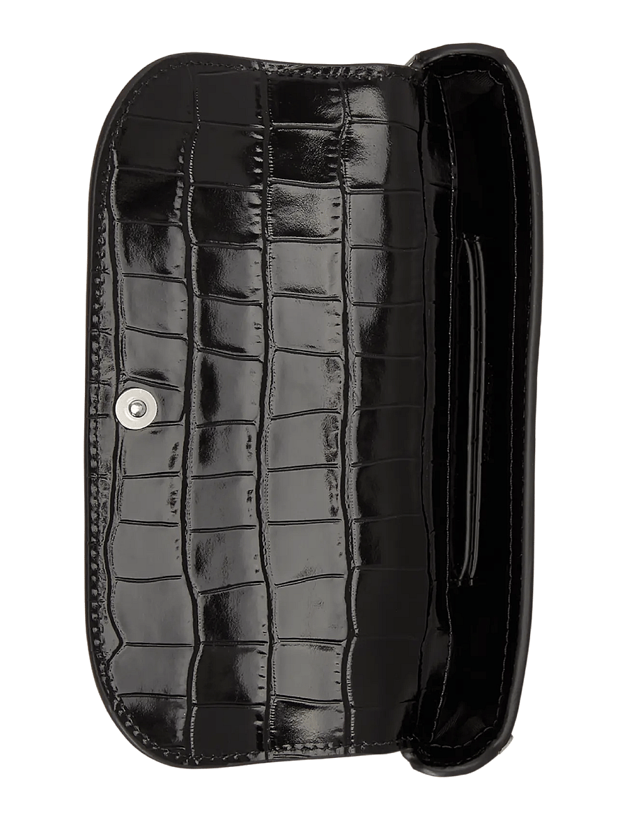 Lauren Ralph Lauren - Croc-Embossed Marcy Crossbody Wallet - black - 4