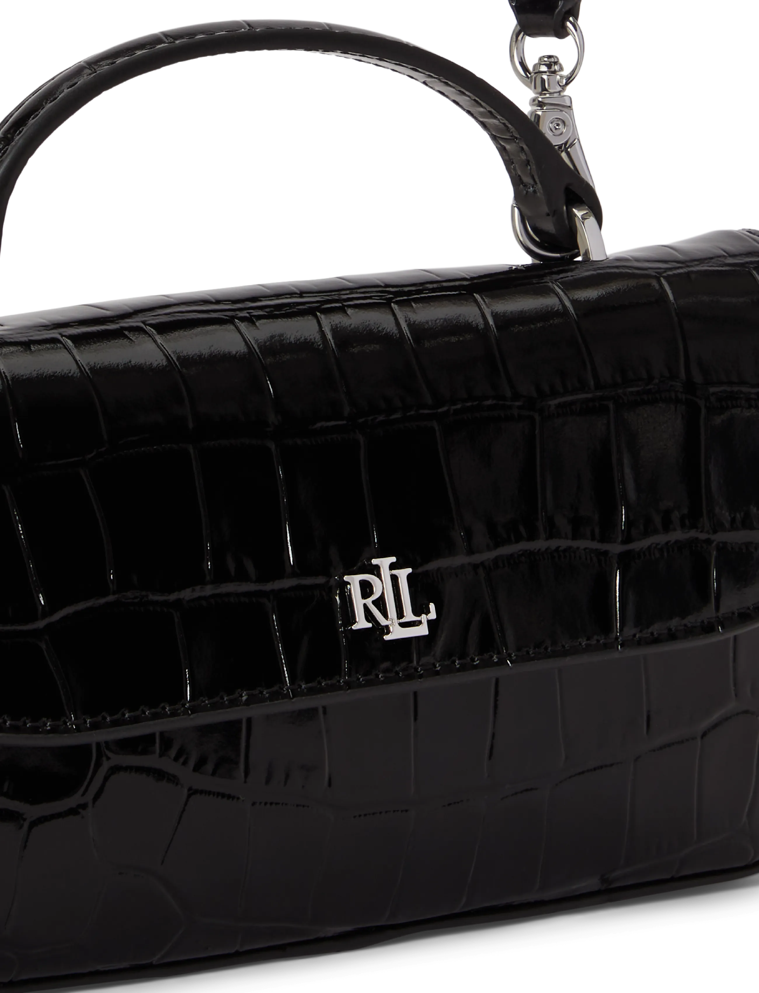 Lauren Ralph Lauren - Croc-Embossed Marcy Crossbody Wallet - black - 5