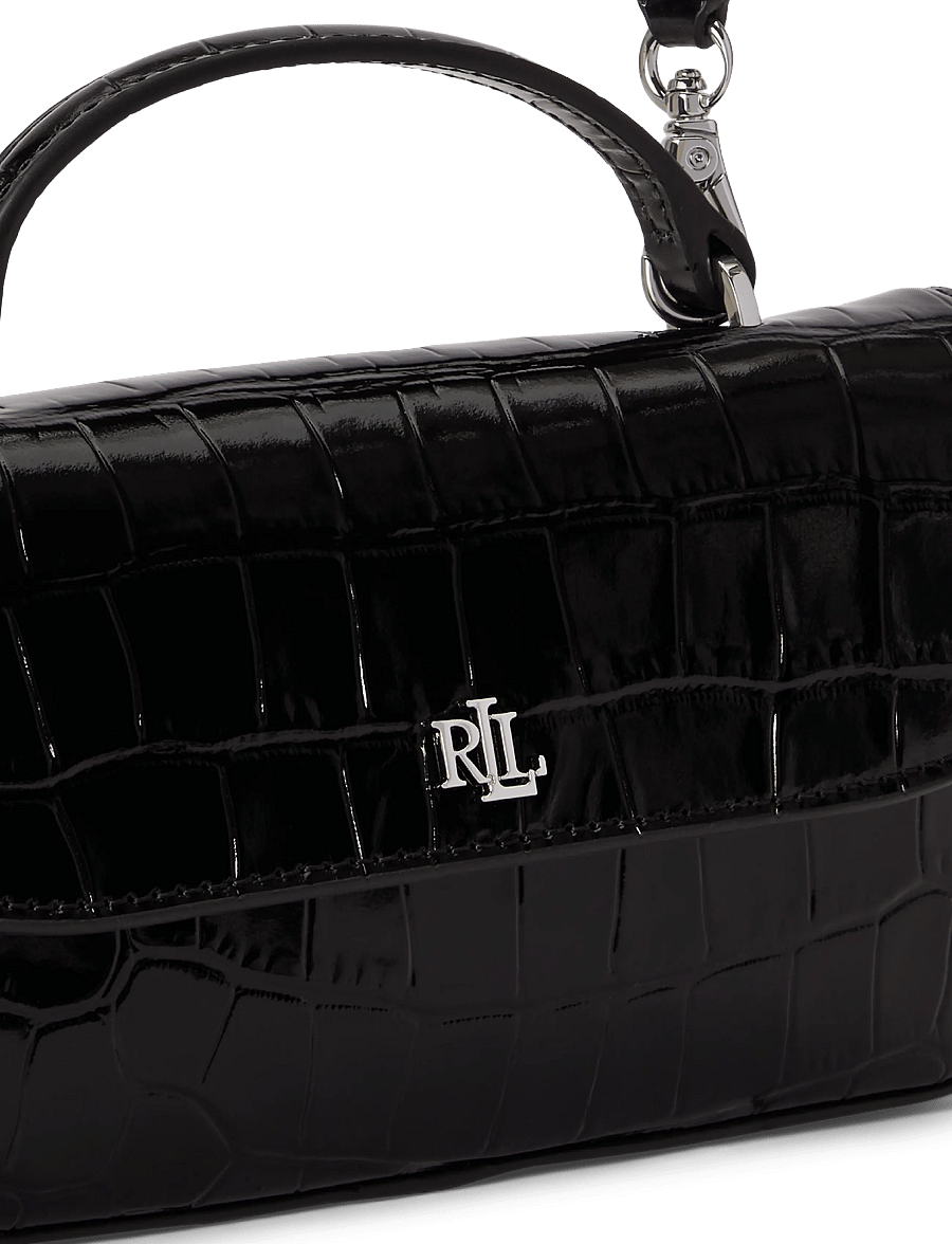 Lauren Ralph Lauren - Croc-Embossed Marcy Crossbody Wallet - black - 5