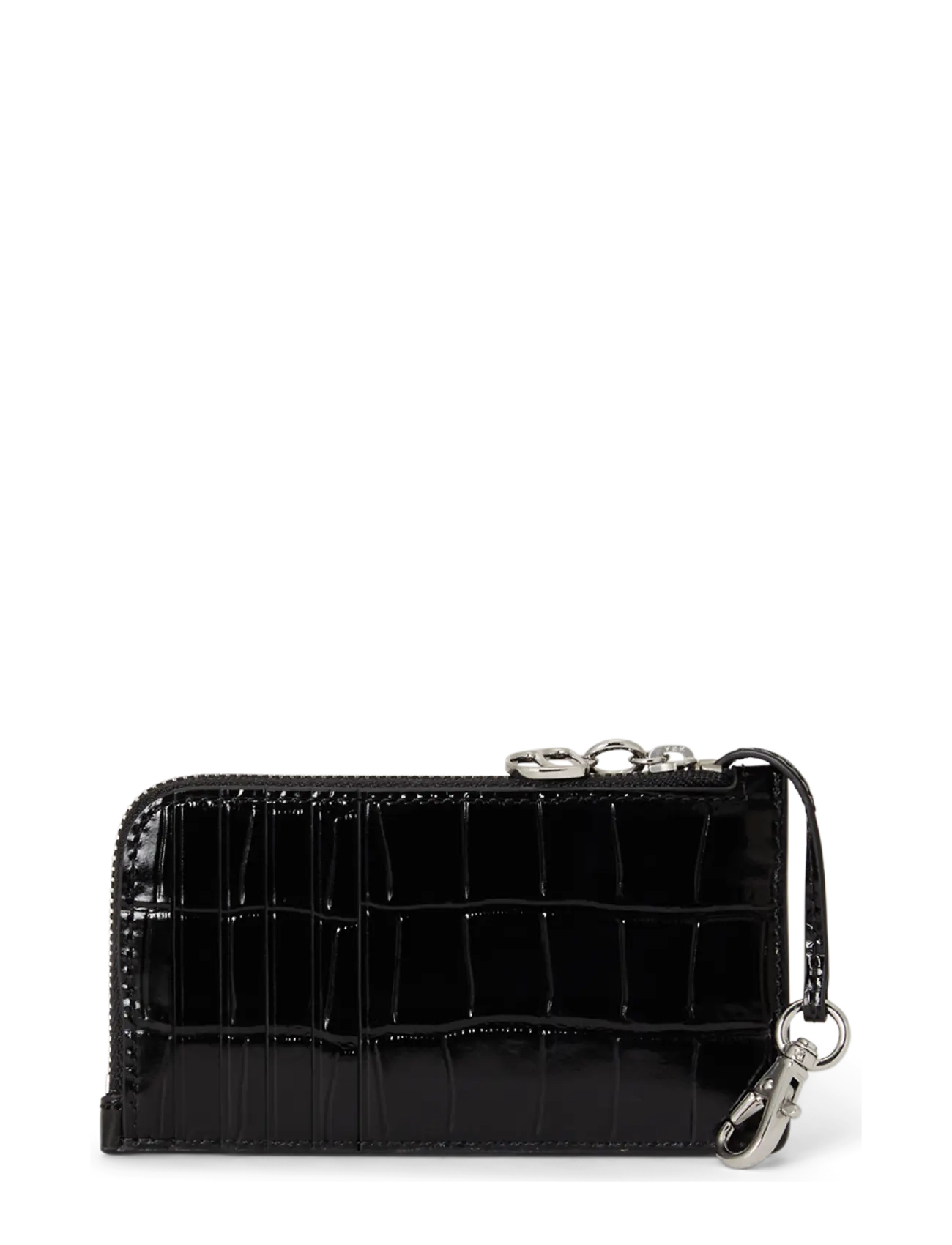Croc-Embossed Leather L-Zip Card Case 2