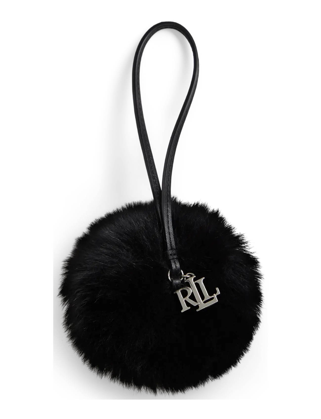 Lauren Ralph Lauren Leather & Shearling Pom-Pom Bag Charm - Accessoarer - BLACK / black