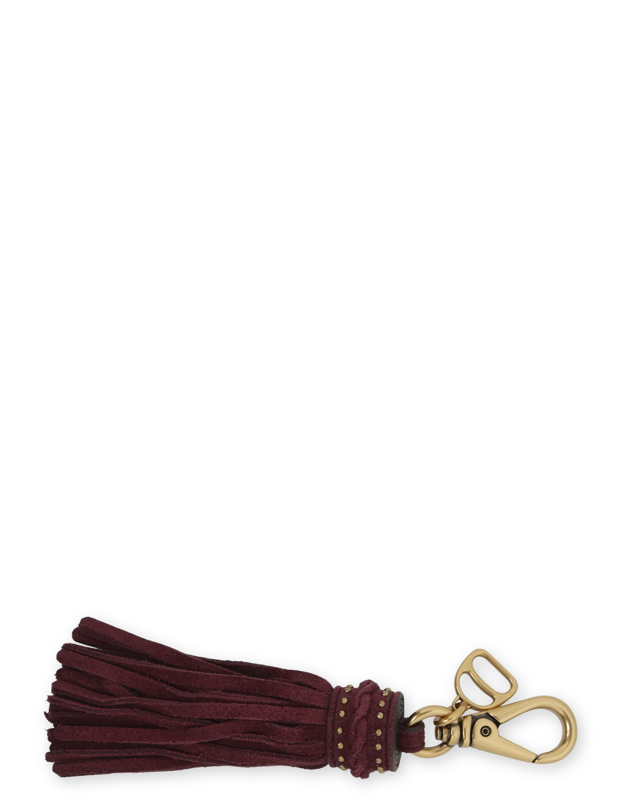 Lauren Ralph Lauren D-Ring & Studded Suede Tassel Charm - Accessoarer - DARK GARNET / burgundy