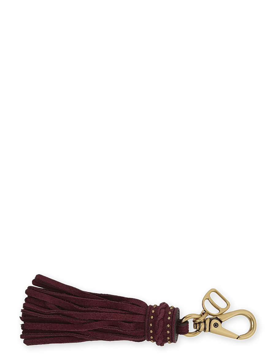 Lauren Ralph Lauren - D-Ring & Studded Suede Tassel Charm - schlüsselanhänger & taschenanhänger - dark garnet - 0