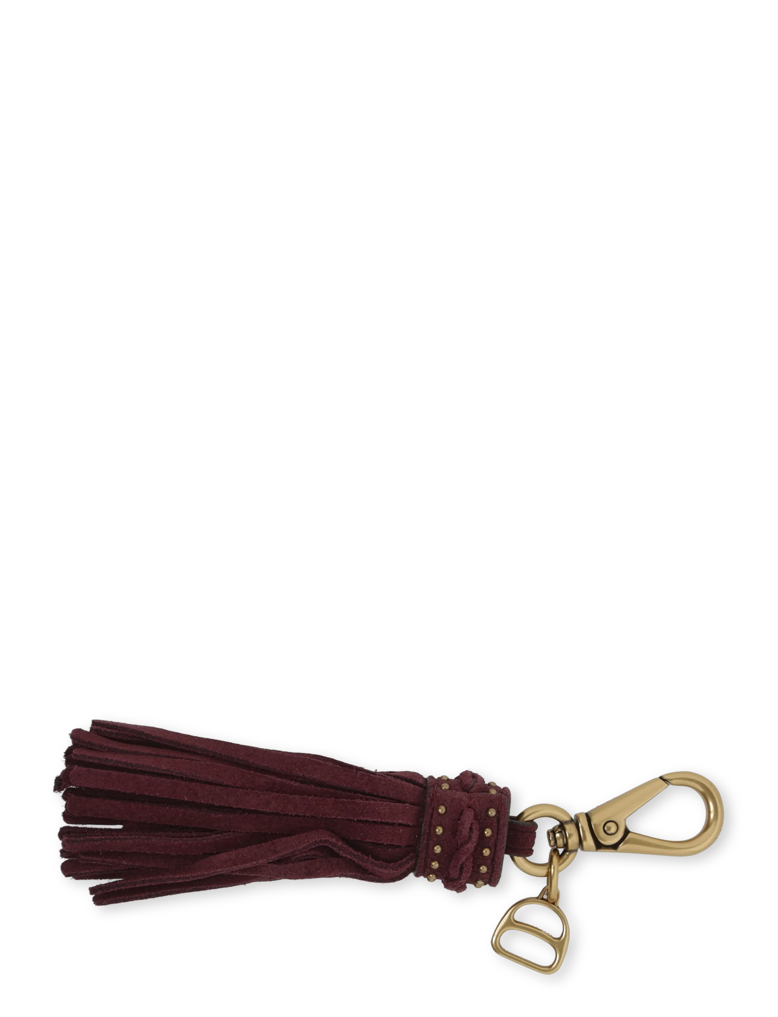 Lauren Ralph Lauren - D-Ring & Studded Suede Tassel Charm - sügisene kokkuhoid - dark garnet - 1