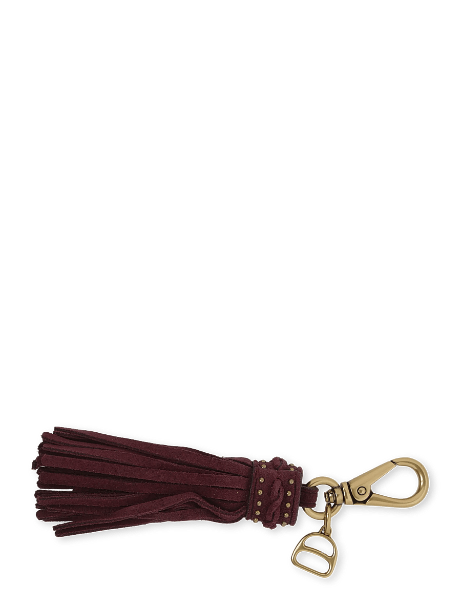Lauren Ralph Lauren - D-Ring & Studded Suede Tassel Charm - schlüsselanhänger & taschenanhänger - dark garnet - 1