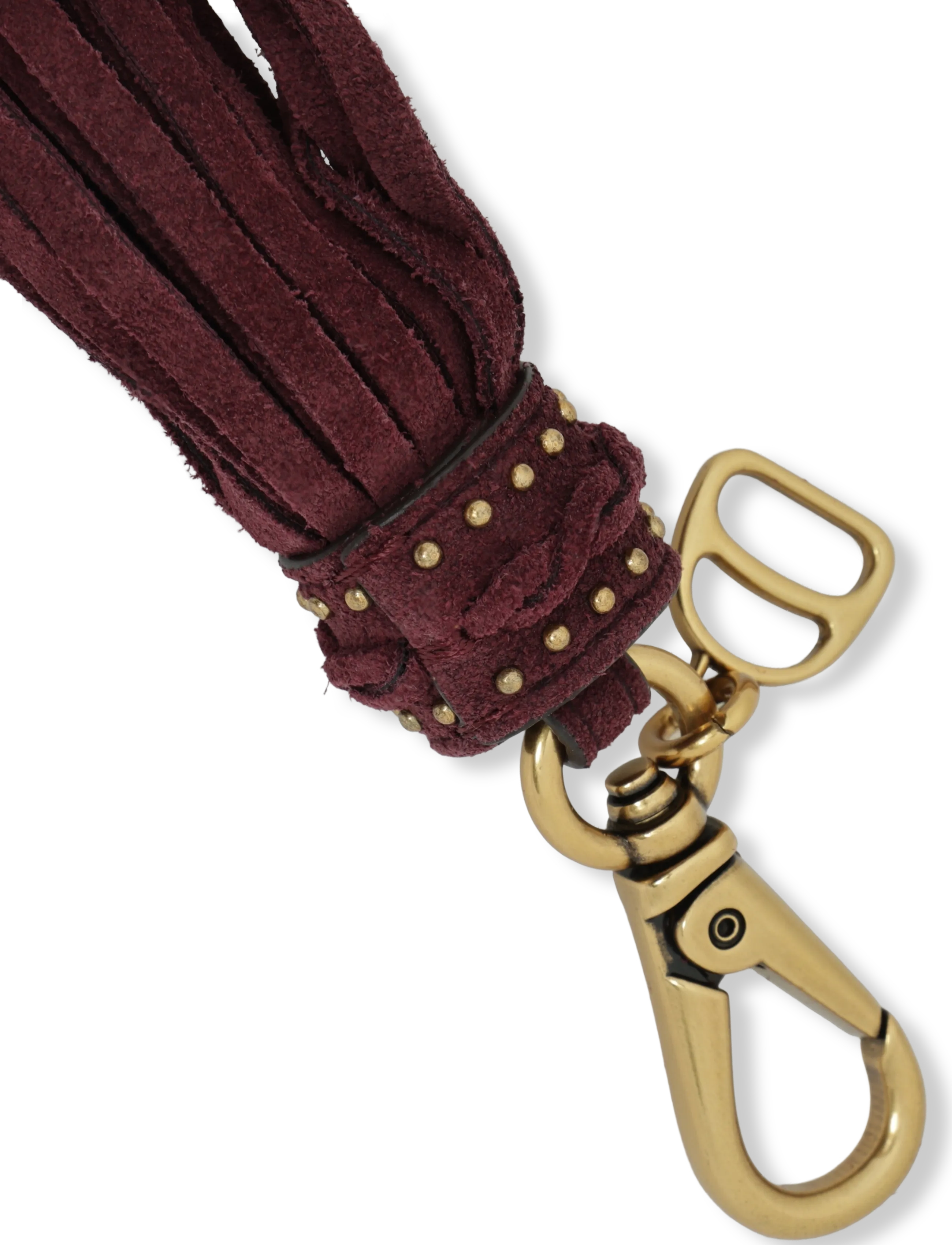 Lauren Ralph Lauren - D-Ring & Studded Suede Tassel Charm - sügisene kokkuhoid - dark garnet - 3