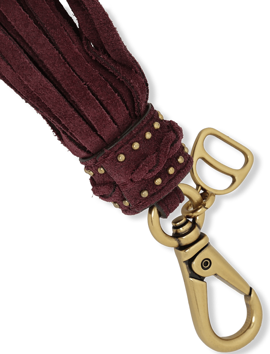 Lauren Ralph Lauren - D-Ring & Studded Suede Tassel Charm - schlüsselanhänger & taschenanhänger - dark garnet - 3
