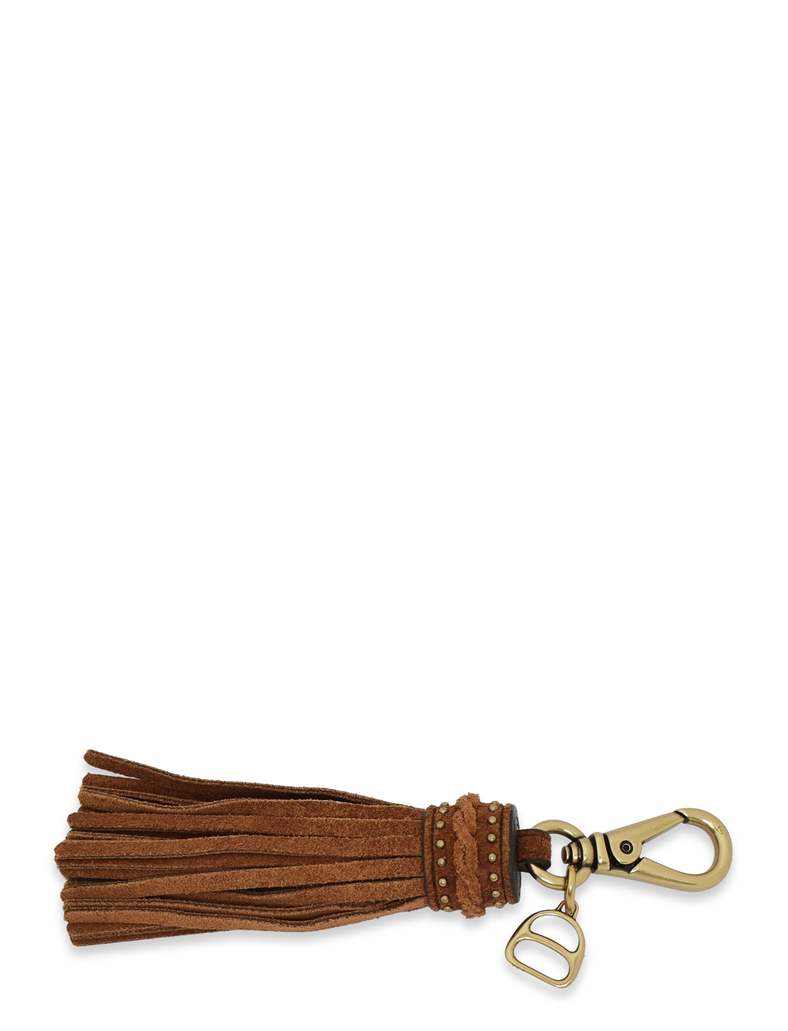 Lauren Ralph Lauren D-Ring & Studded Suede Tassel Charm - Accessoarer - LAUREN TAN / brown