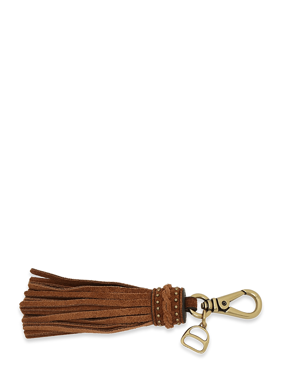 Lauren Ralph Lauren - D-Ring & Studded Suede Tassel Charm - porte-clés & breloques pour sacs - lauren tan - 0