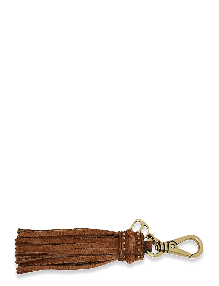 Lauren Ralph Lauren - D-Ring & Studded Suede Tassel Charm - porte-clés & breloques pour sacs - lauren tan - 1