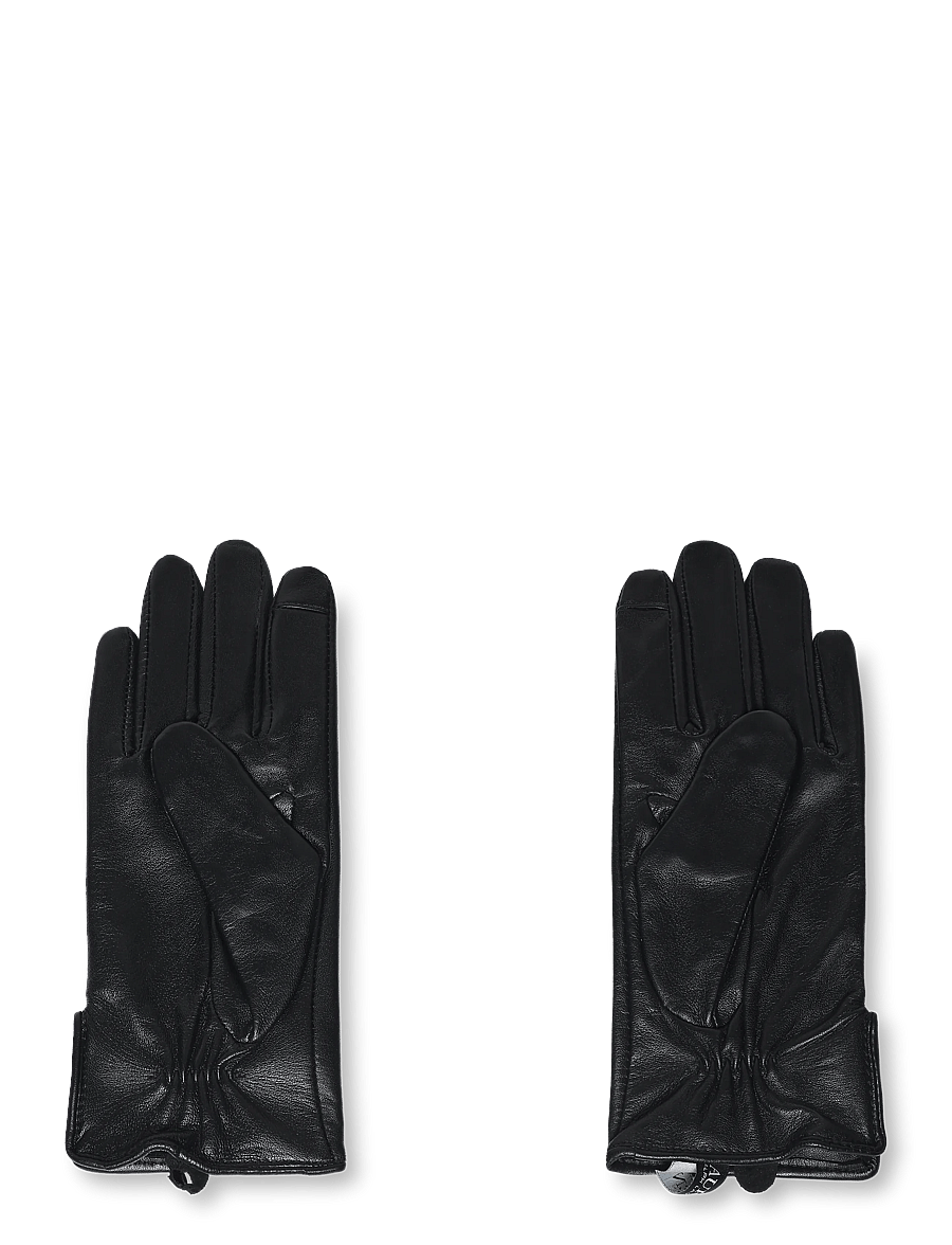 Lauren Ralph Lauren - SHEEPSKIN-LTHR BUT GLV-GLV - lederhandschuhe - black - 0
