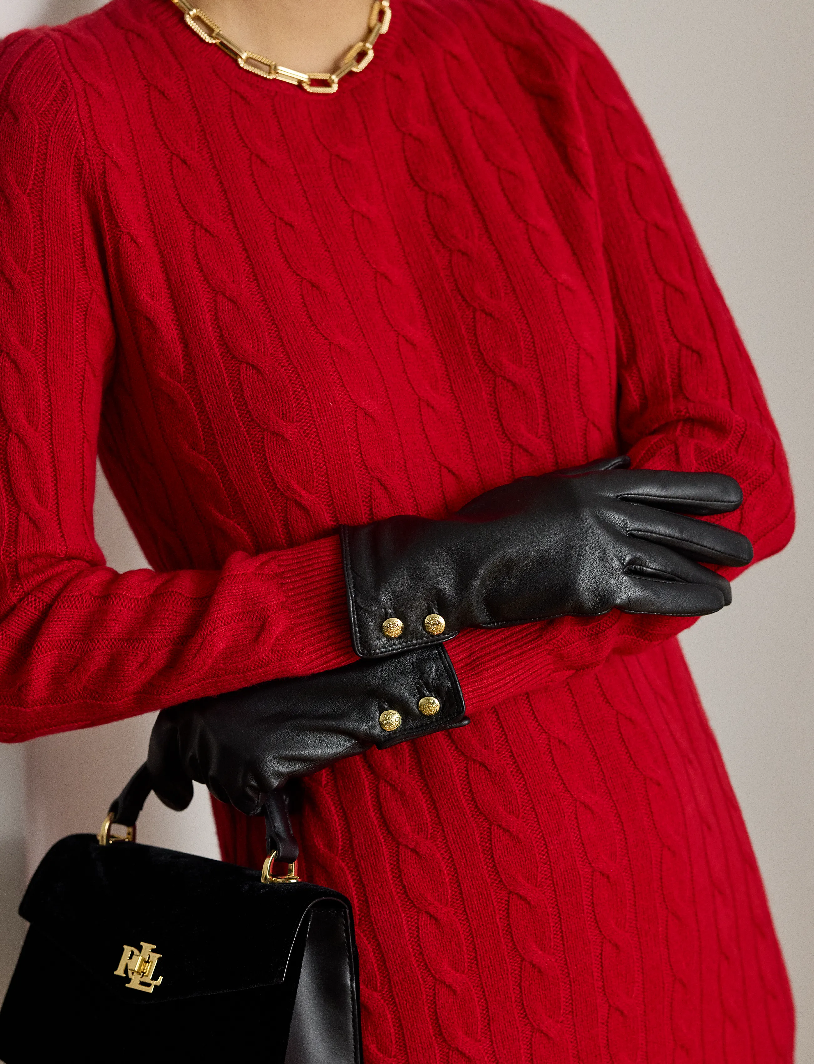 Lauren Ralph Lauren - Sheepskin Tech Gloves - nahast kindad - black - 0