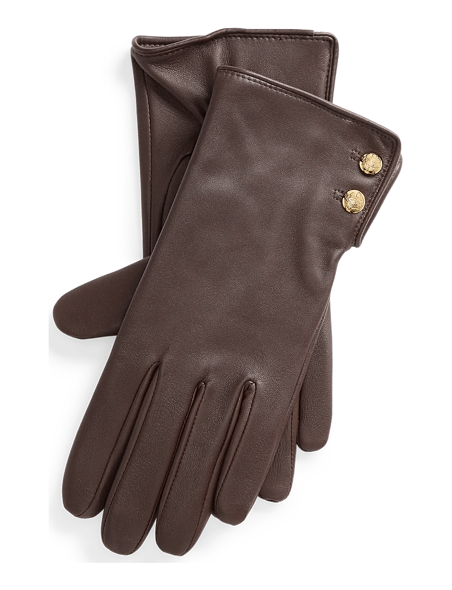Lauren Ralph Lauren - Sheepskin Tech Gloves - skinnhandskar - brown - 0