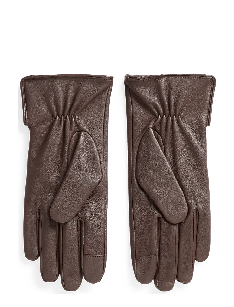 Lauren Ralph Lauren - Sheepskin Tech Gloves - skinnhandskar - brown - 1