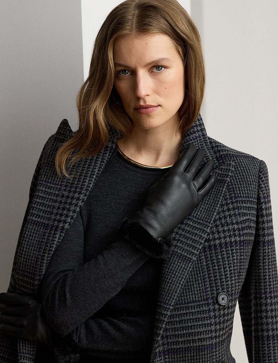 Lauren Ralph Lauren - Sheepskin Tech Gloves - fingervantar - black - 0