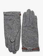 Leather-TrimTK! Wool-Blend Tech Gloves - GREY HEATHER