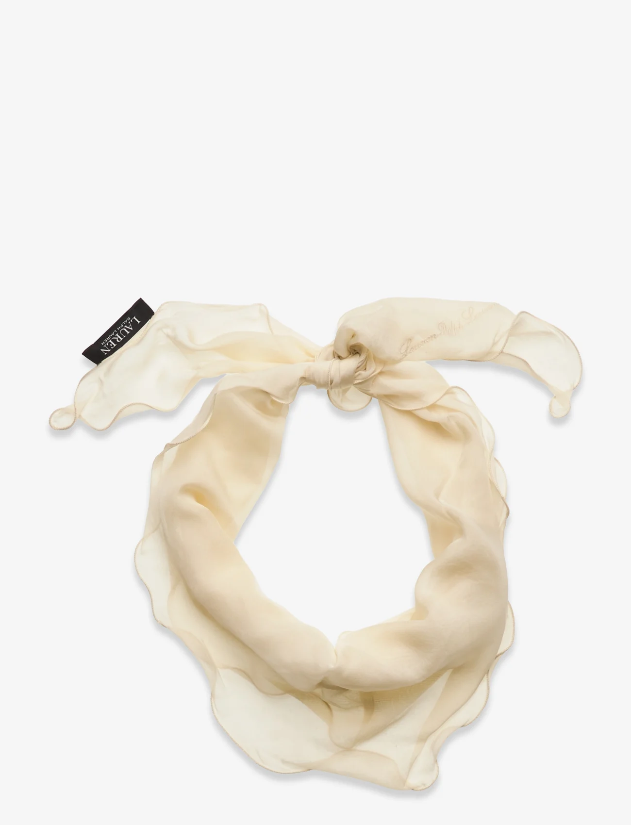 Lauren Ralph Lauren - Harley Silk Chiffon Diamond Scarf - lightweight scarves - mascarpone cream - 0