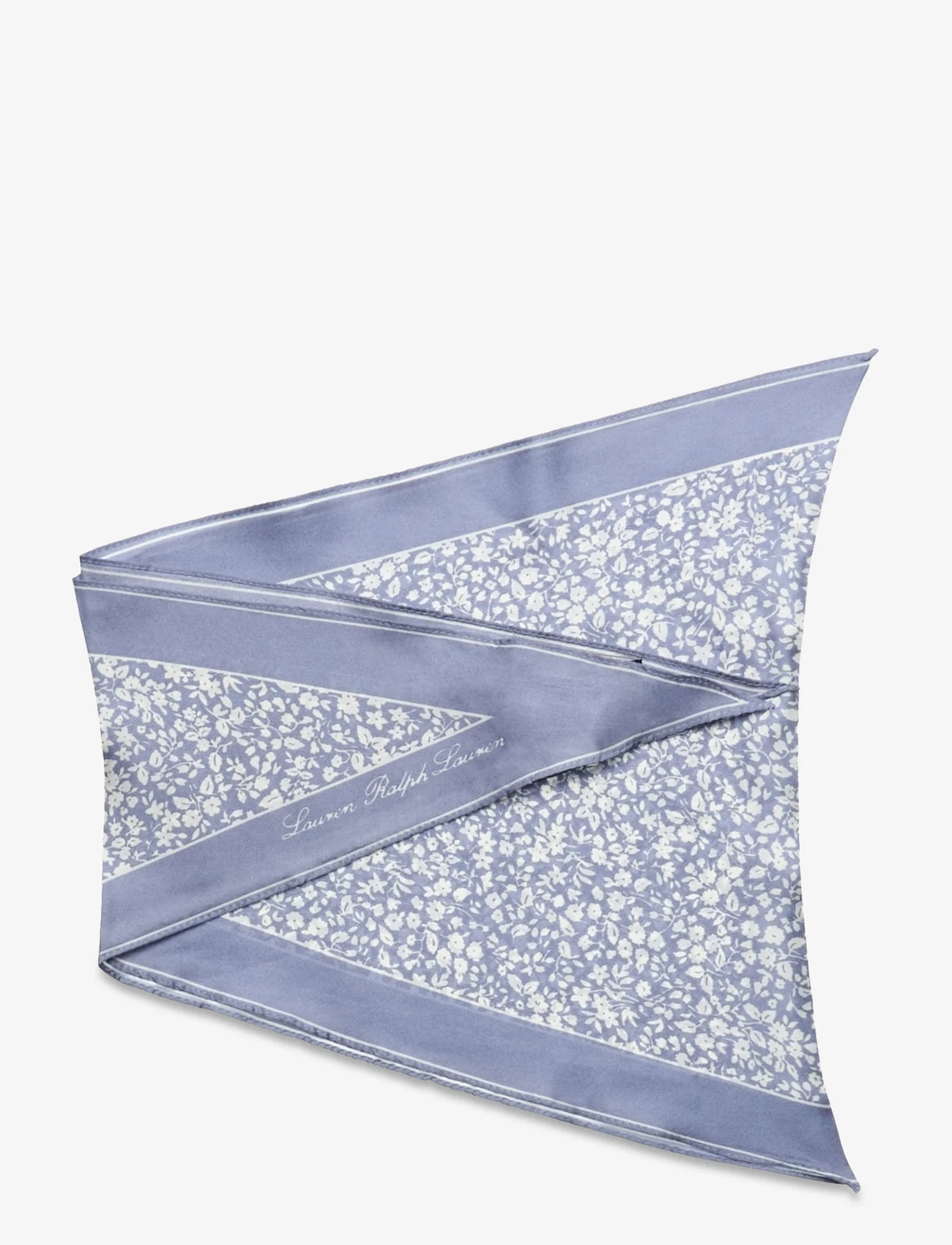 Lauren Ralph Lauren - Maia Floral Silk Twill Diamond Scarf - dunne sjaals - medium blue - 1