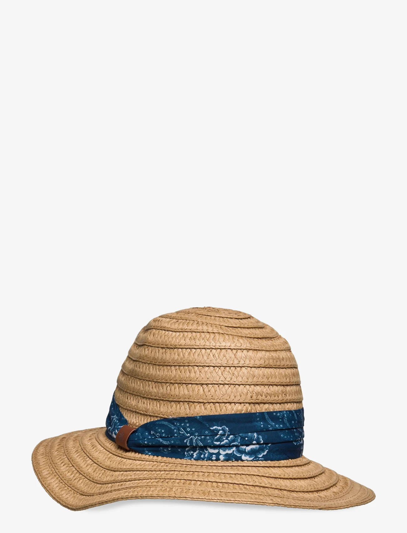 Lauren Ralph Lauren - Straw Fedora - straw hats - natural/blue flor - 1