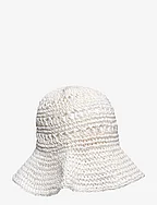 Crocheted Straw Bucket Hat - SILK WHITE