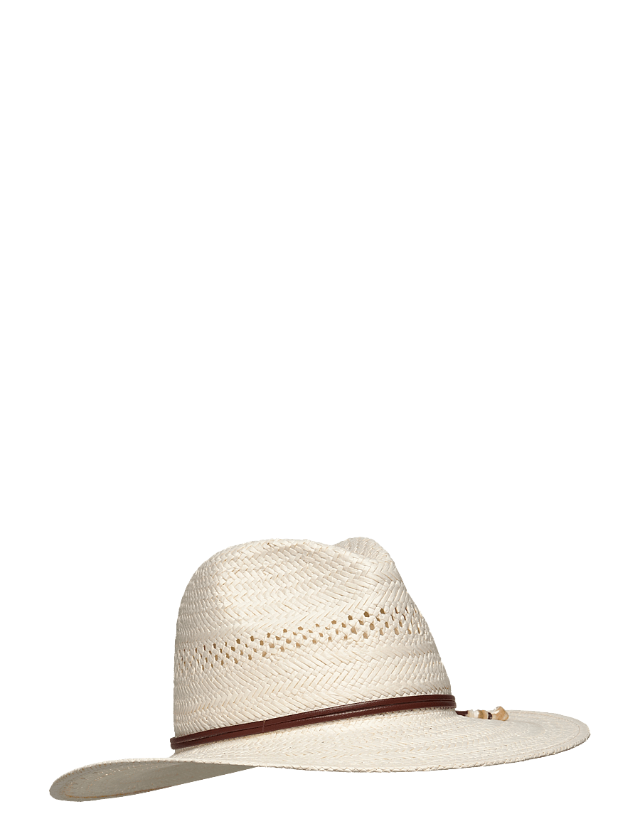 Lauren Ralph Lauren - Open-Worked Straw Fedora - bone - 0
