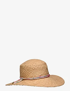Logo-Charm Straw Sun Hat, Lauren Ralph Lauren