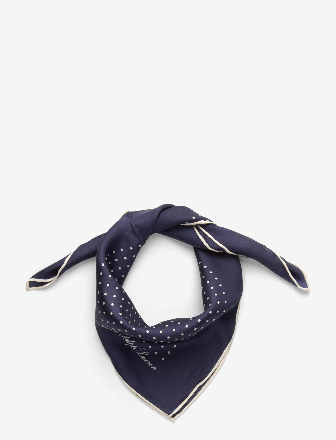 Lauren Ralph Lauren - Polka-Dot Silk Twill Square Scarf - hversdagsleg tíska - navy - 0