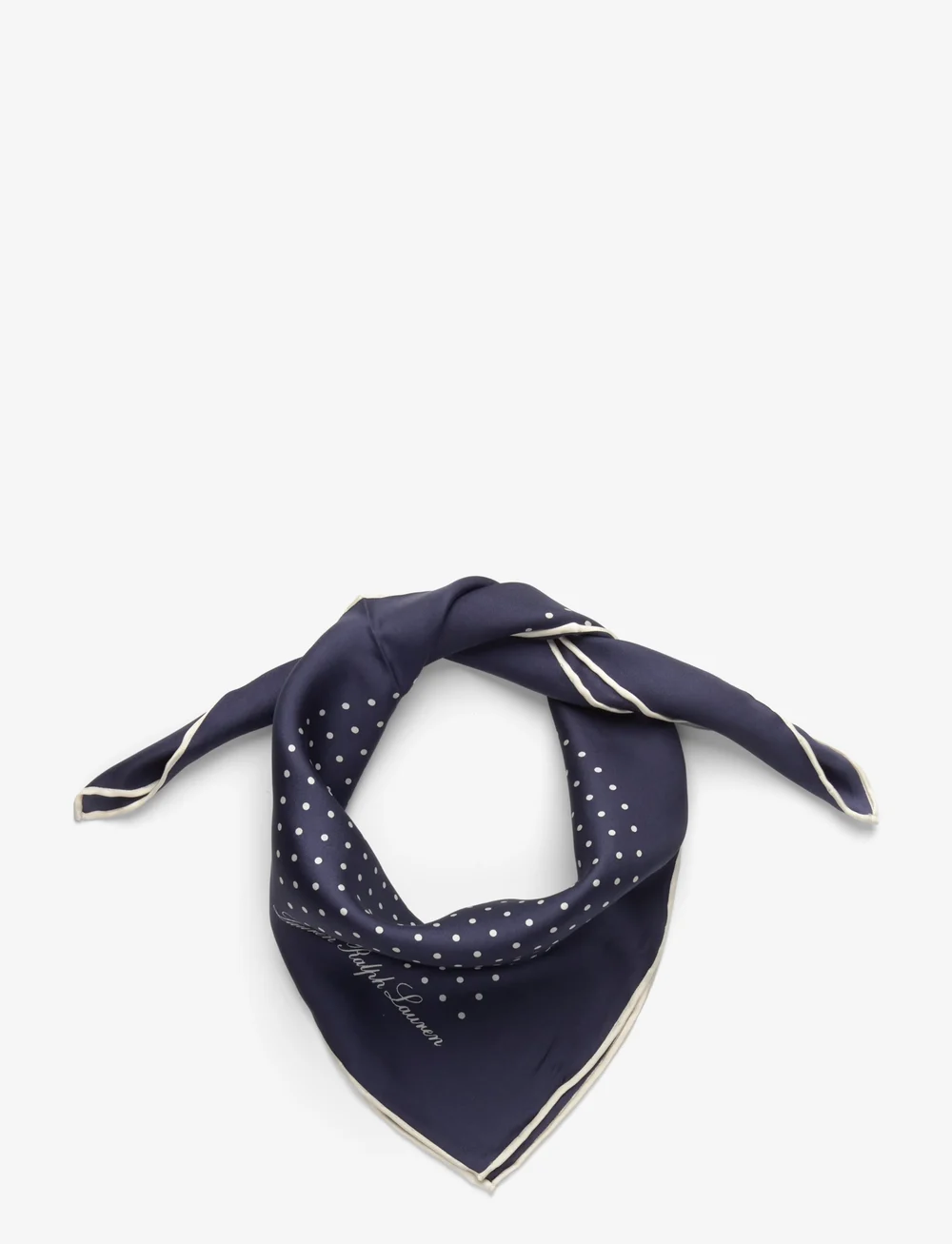 Lauren Ralph Lauren - Polka-Dot Silk Twill Square Scarf - léttir treflar - navy - 0