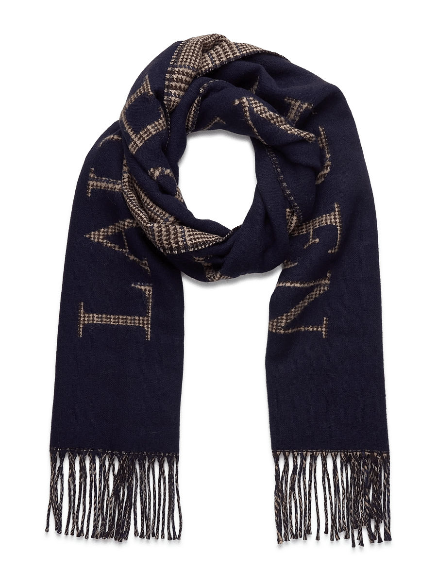 Lauren Ralph Lauren - Reversible Logo Jacquard Scarf - navy - 0