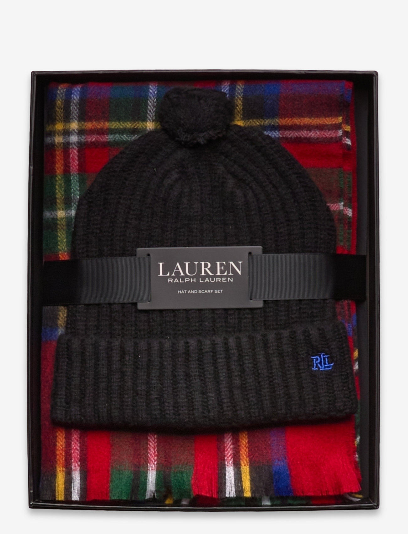 Lauren Ralph Lauren - Logo Jacquard Scarf & Beanie Set - winter scarves - royal stewart - 2