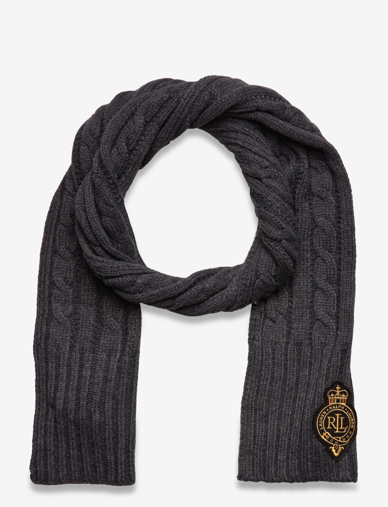 Lauren Ralph Lauren Crest-patch Cable-knit Scarf (RAF454960071) Winter  scarves