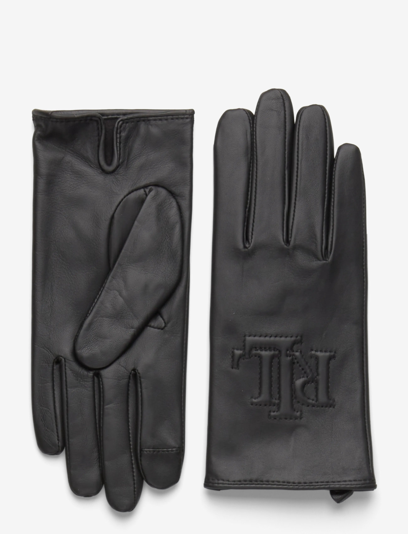 Lauren Ralph Lauren - Logo-Embossed Sheepskin Tech Gloves - everyday style - black - 0