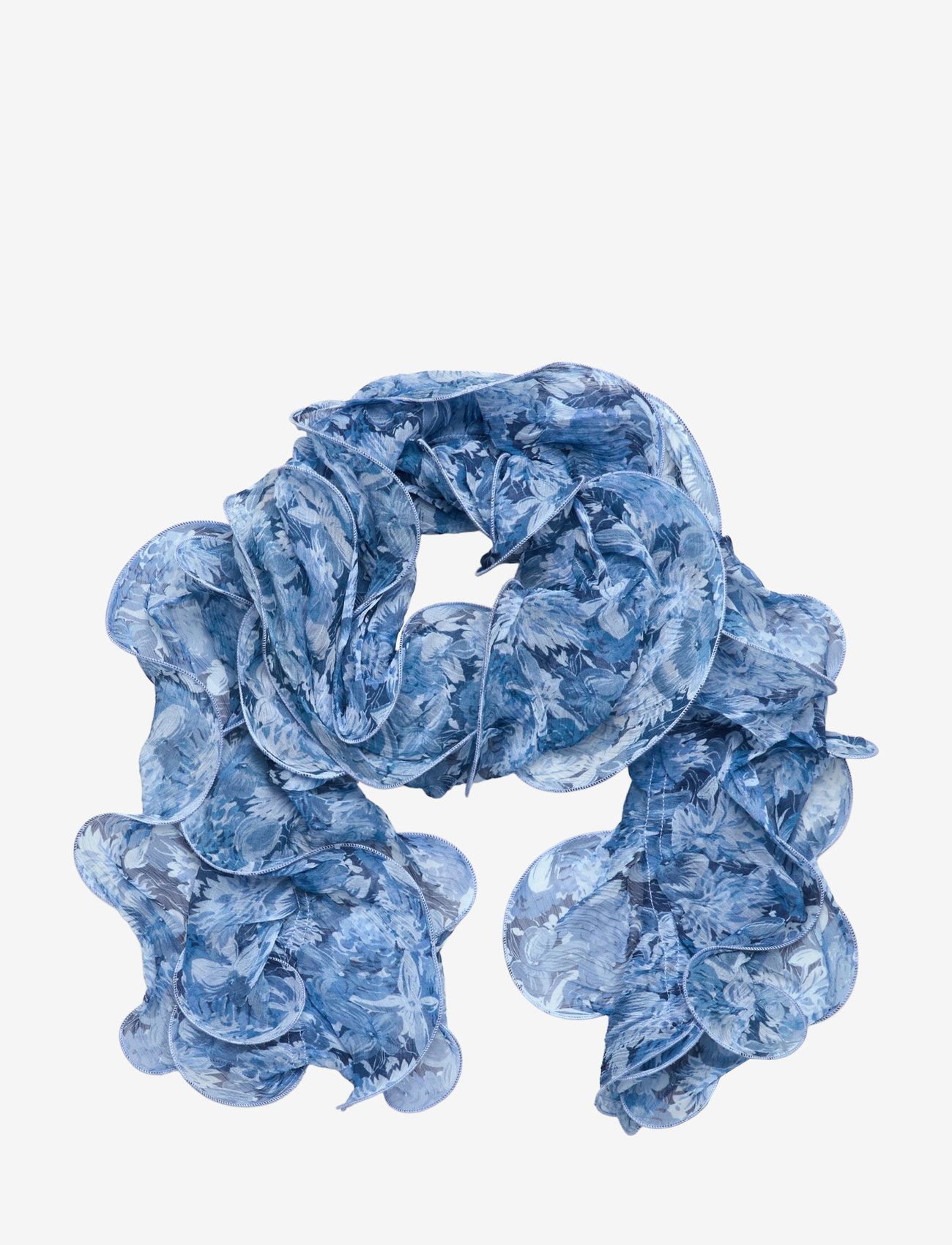 Lauren Ralph Lauren - Floral Ruffled Scarf - sjalar - sky blue - 0