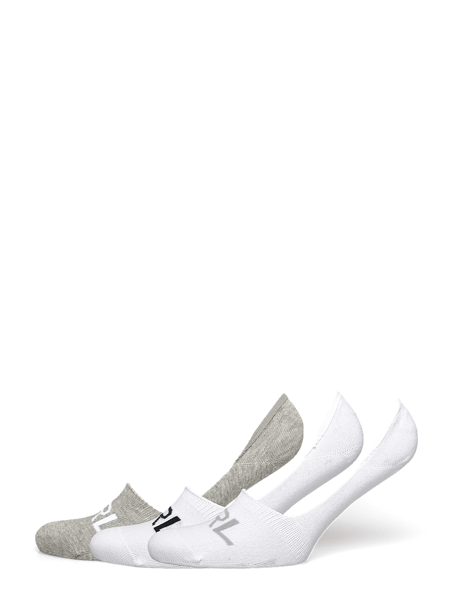 Lauren Ralph Lauren - Logo Cotton-Blend Liner Sock 3-Pack - white grey h whit - 0